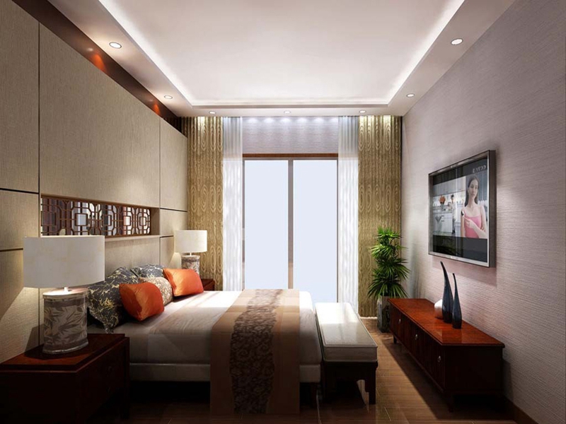 南宁亿鼎中心毛坯房96平米中式风格装修案例效果图